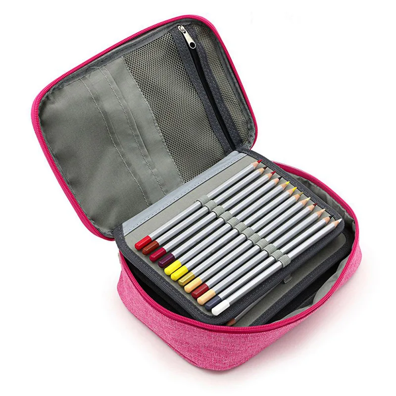 Style B Pink Чехол для карандашей с 72/168 слотами, цветной чехол для ручек, очень вместительный чехол с застежкой-молнией - Цвет: Style B Pink