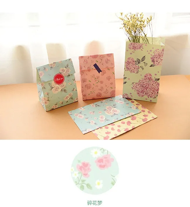 Милый маленький бумажный кошелек с свежим цветком подарочная сумочка