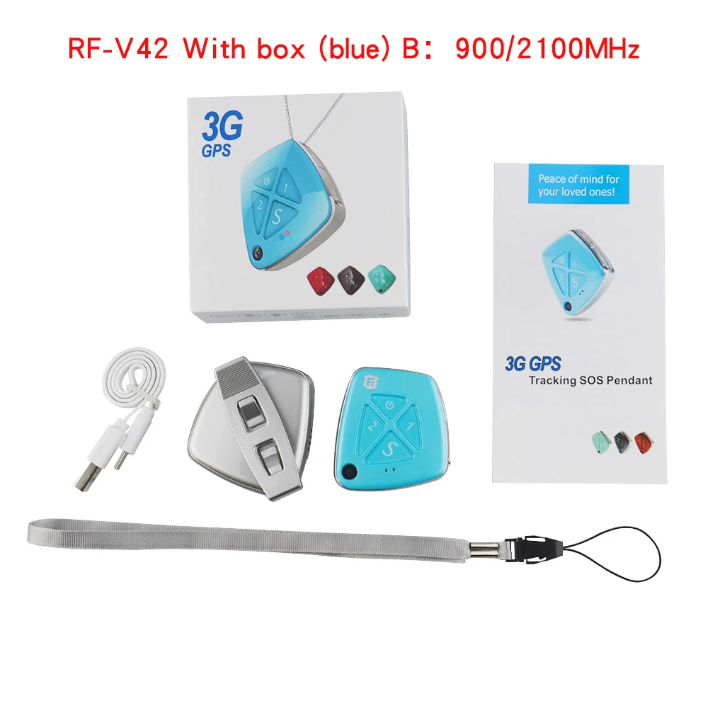 With box(blue) B Высокое качество Мини Размер 3G WCDMA персональные дети gps трекер RF-V42 SOS Будильник Говорящие часы гео-забор История воспроизведения пути - Цвет: With box(blue) B