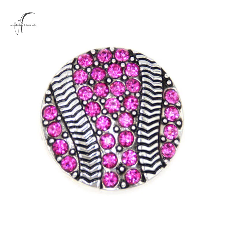 7 цветов 18 мм Металл оснастки кнопку очарование RhinestoneTexture резьба стили