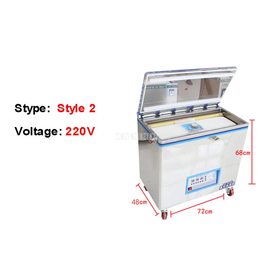 Style 2 220V 1140 Вт двойная пластиковая упаковочная машина большая полуавтоматическая пищевая вакуумная упаковочная машина пластиковый пакет герметик максимальная длина 66 см 220 В/110 В - Цвет: Style 2 220V