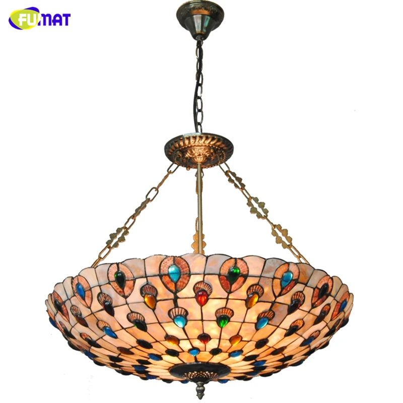 Люстры с натуральной ракушкой Тиффани FUMAT Светодиодные комнатные лампы 24 дюйма в