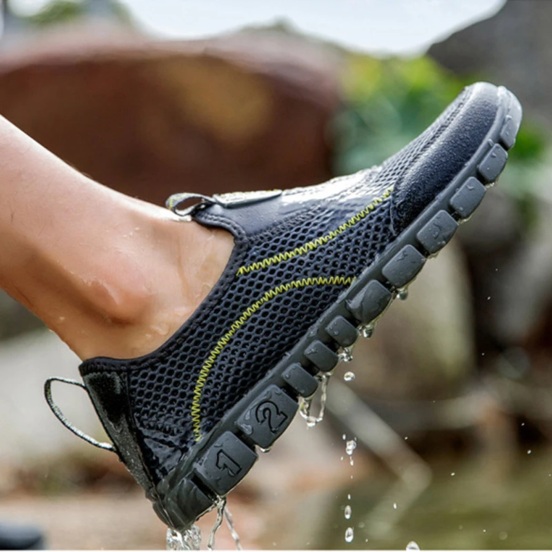 Летняя обувь мужские дышащие кроссовки полые прогулочные туфли треккинговые