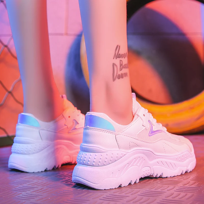 Кроссовки женские массивные Вулканизированная подошва повседневная обувь в