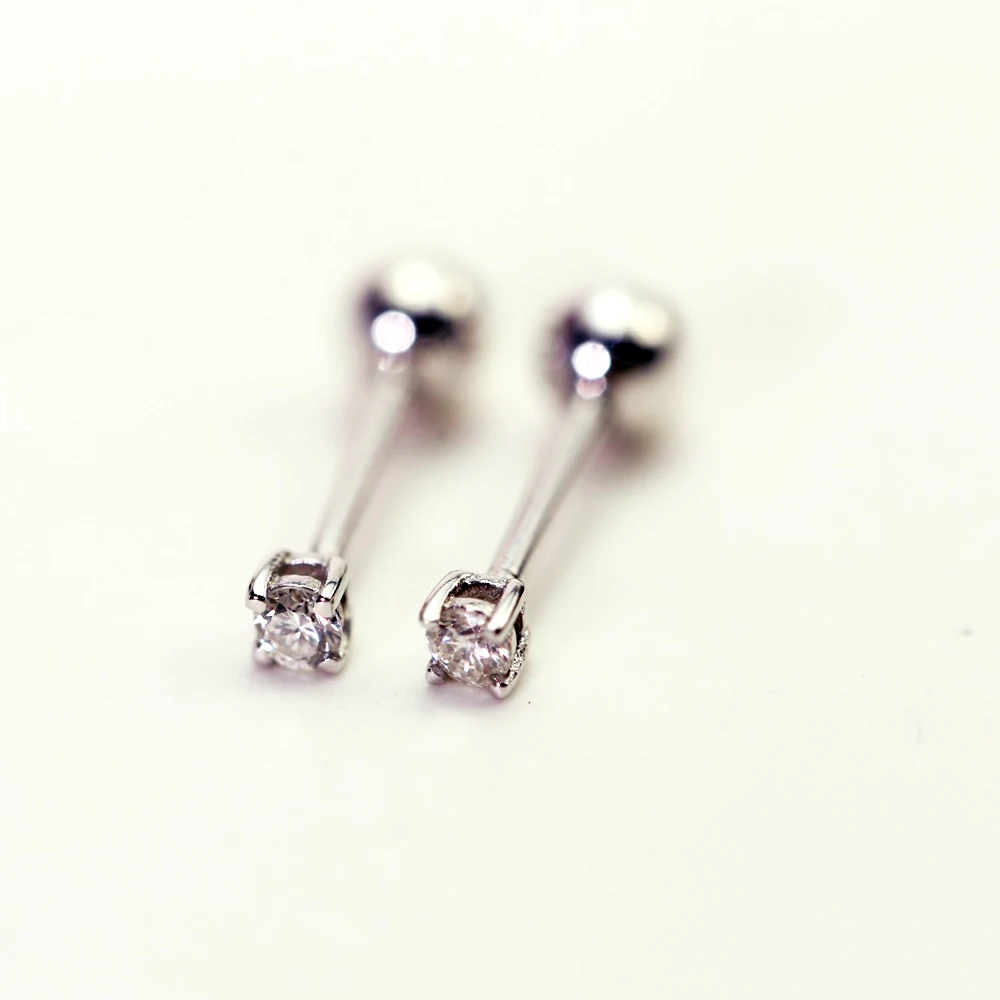 Новинка 0.06ct алмазные серьги с винтовой застежкой золотые 18K Роскошные ювелирные изделия для женщин маленькие бриллианты два цвета на выбор