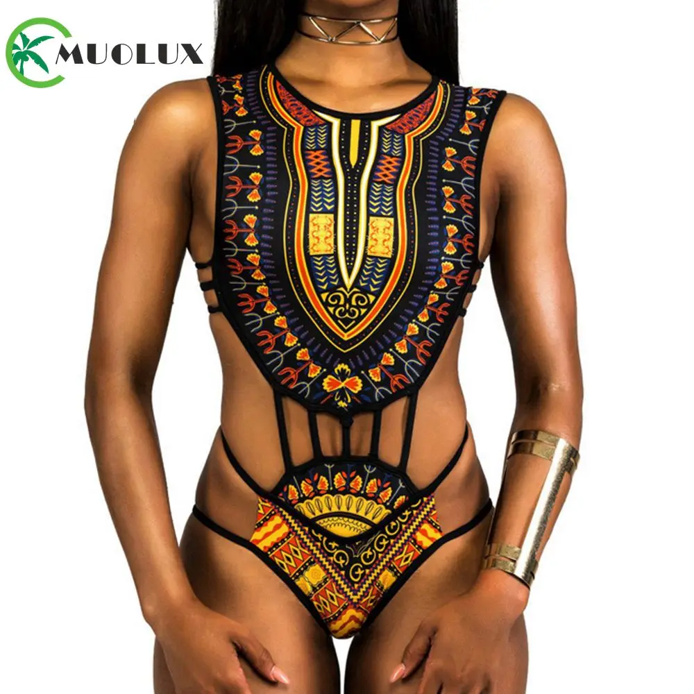 MUOLUX 2019 High Waist Swimwear New South African One Piece Bathing Suit Women Cut Swimsuit Brazilian Sexy Out Monokini | Спорт и