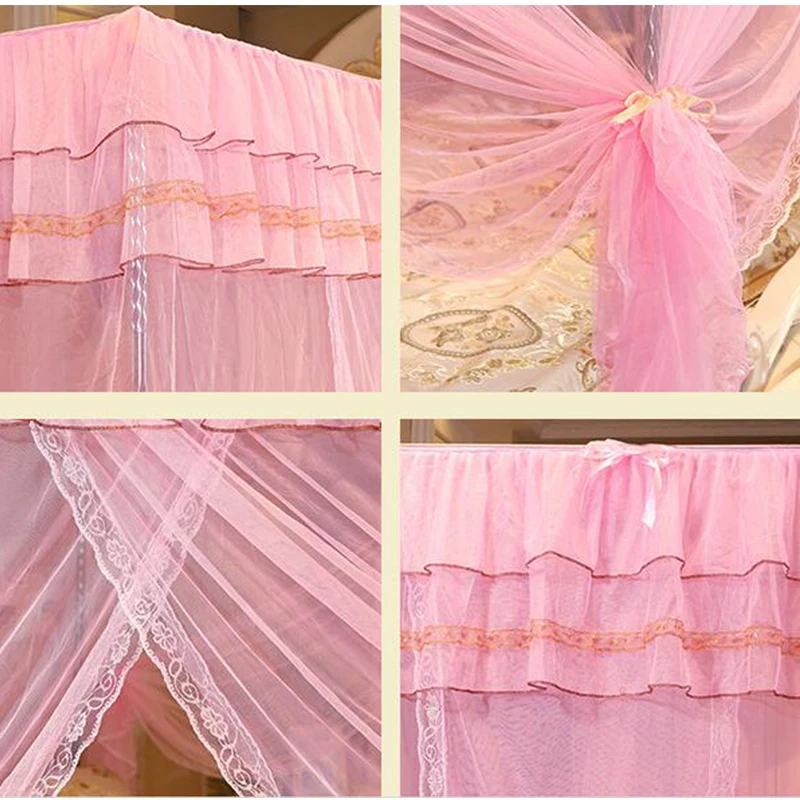 Three-door door mosquito net double repellent tent encryption account yarn bed curtain palace princess wind | Дом и сад