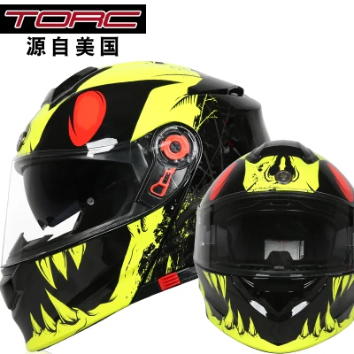 1шт TORC DOT двойной козырек флип до полного лица модульный Capacete Casque шлем с сертификатом ECE Мотокросс мотоциклетный шлем - Цвет: 6