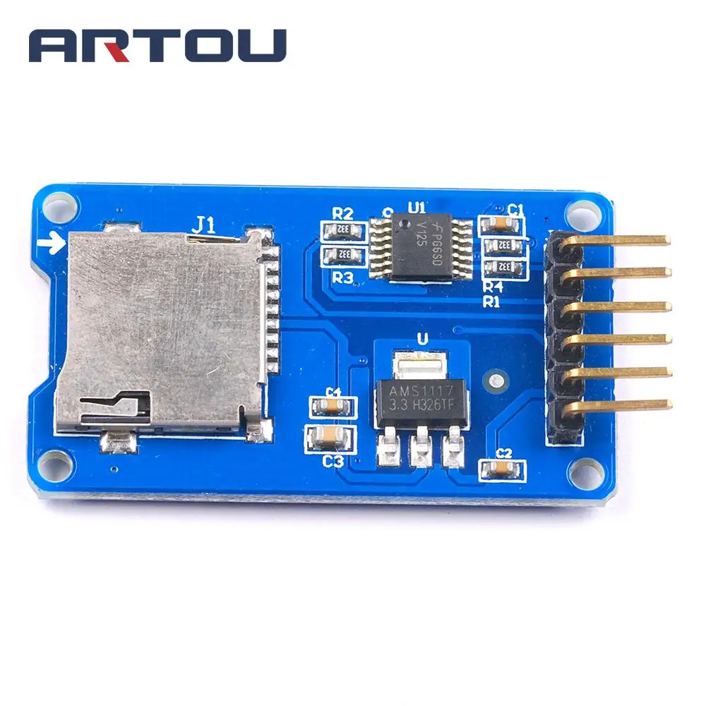 2 шт. Micro SD Плата расширения памяти TF карта защитный модуль SPI для Arduino