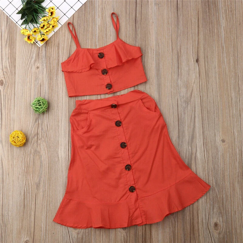 Новинка модный жилет на бретельках для маленьких девочек 2 шт. укороченный топ с