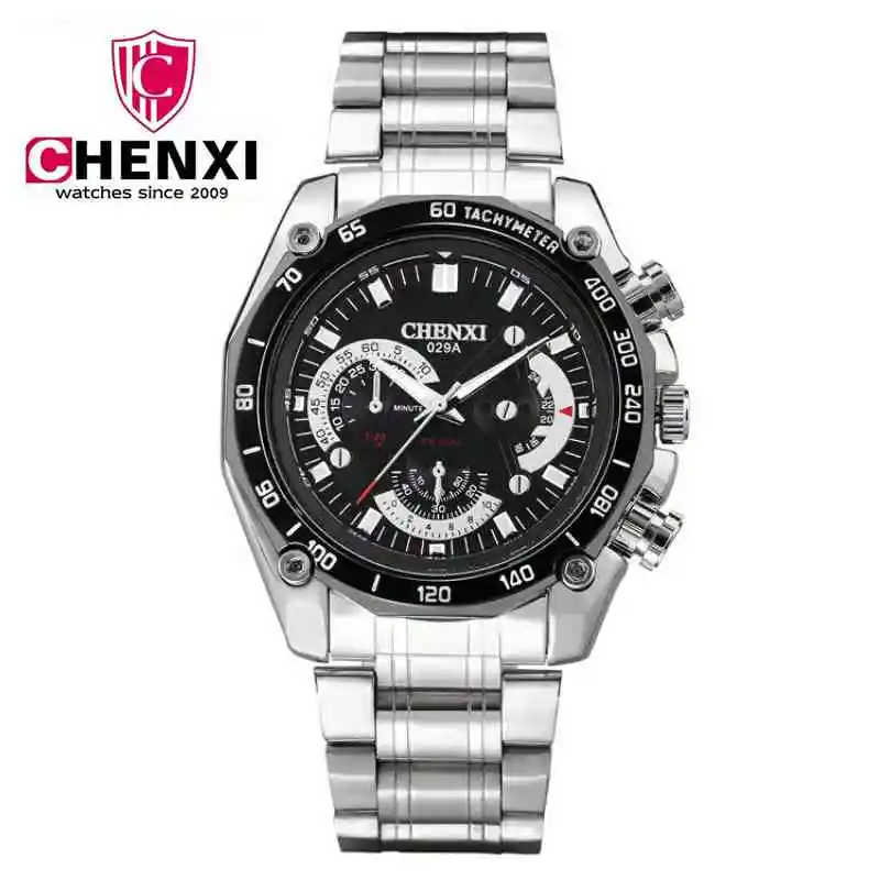 Top Luxury Brand CHENXI Watches Men Stainless Steel Quartz Mens Fashion Car Design Military Sports PENGNATATE|watch pocket|watch free movie