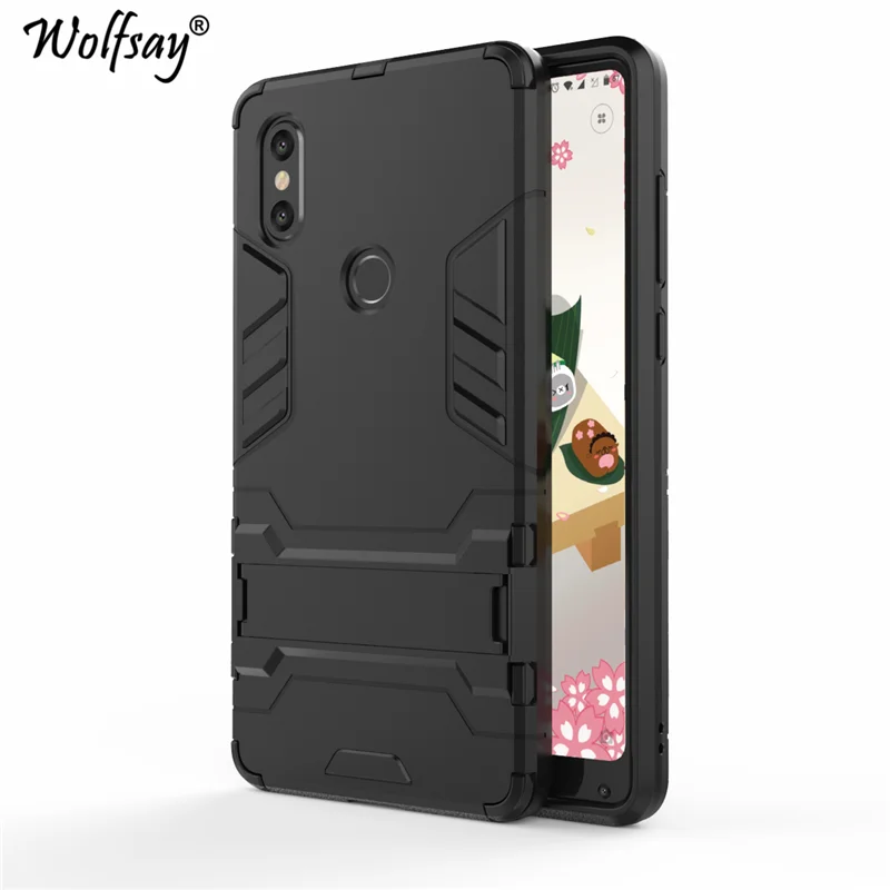 Wolfsay Cover For Xiaomi Mi Mix 2S Case Slim PC + Soft Rubber Armor Phone Fundas 5.99" |