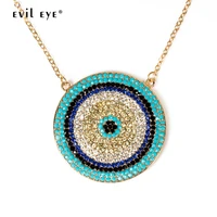 evil eye pendant necklace choker gold color chain round evil eye necklace charm neck jewelry accessories for women girls ey5229
