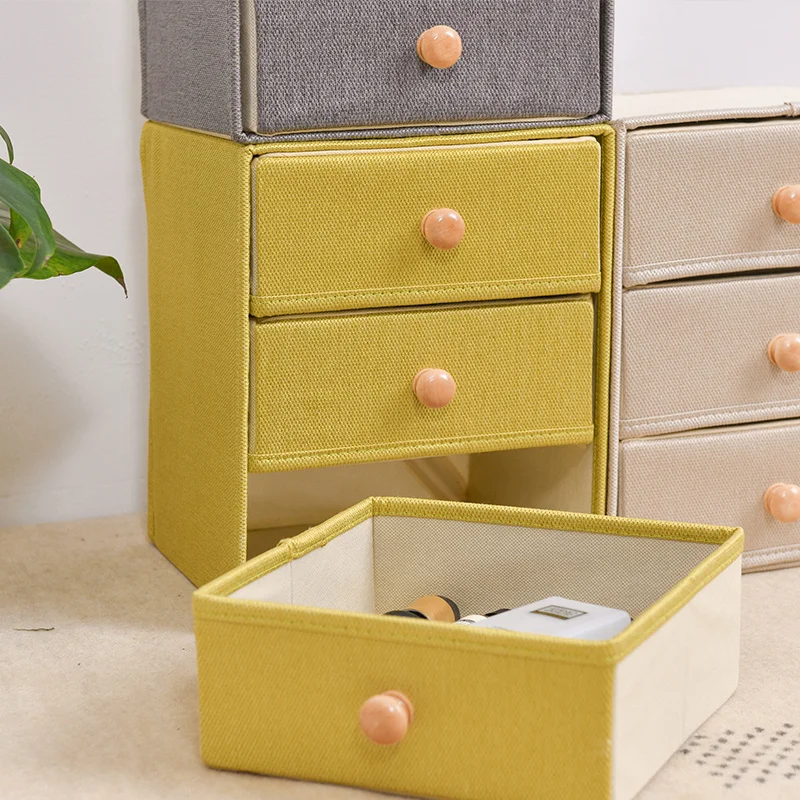 YEATION дома домашний ящик для хранения хлопок три уровня ящички Органайзер