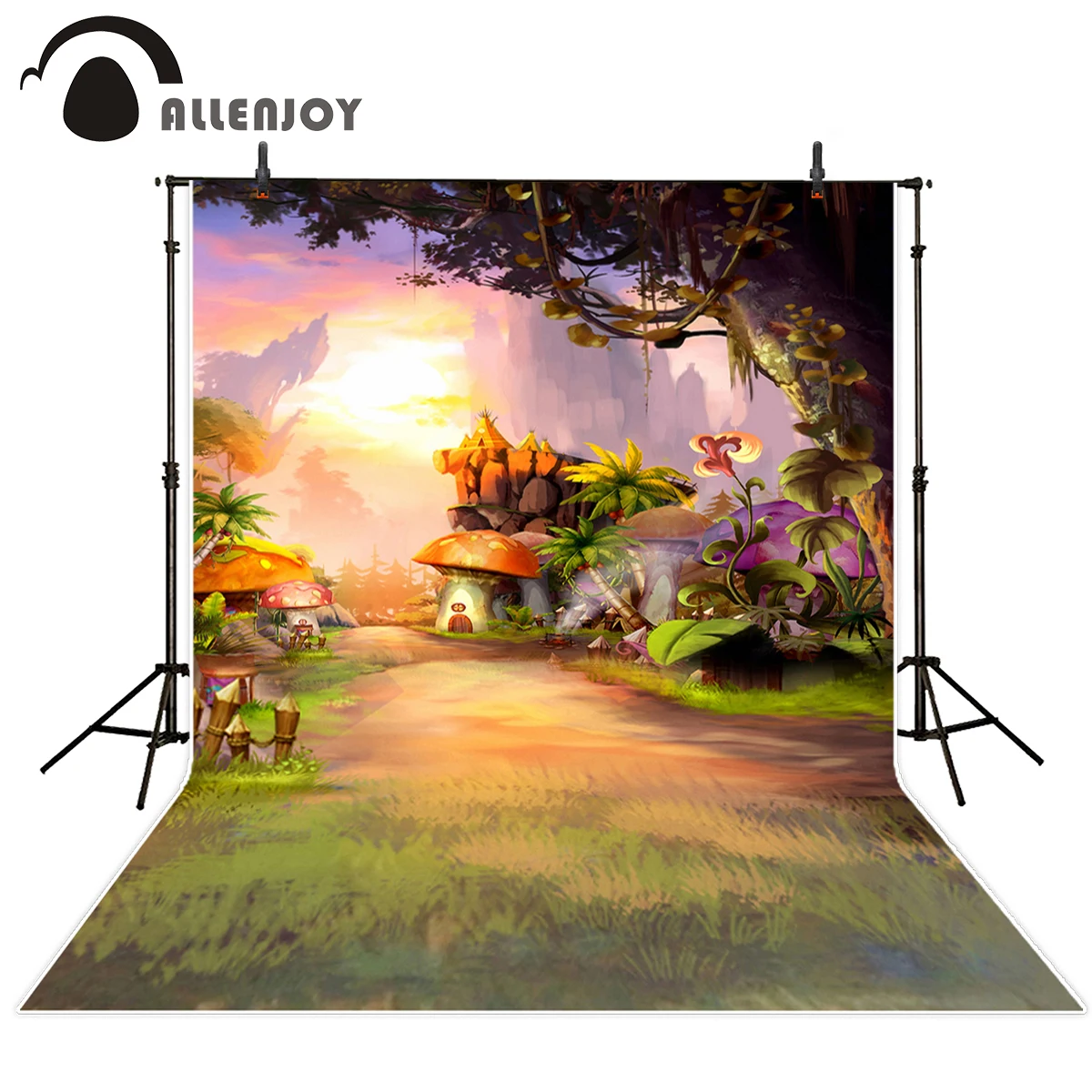 Виниловые фотофоны Allenjoy с изображением гриба и цветов для студийной фотосъемки