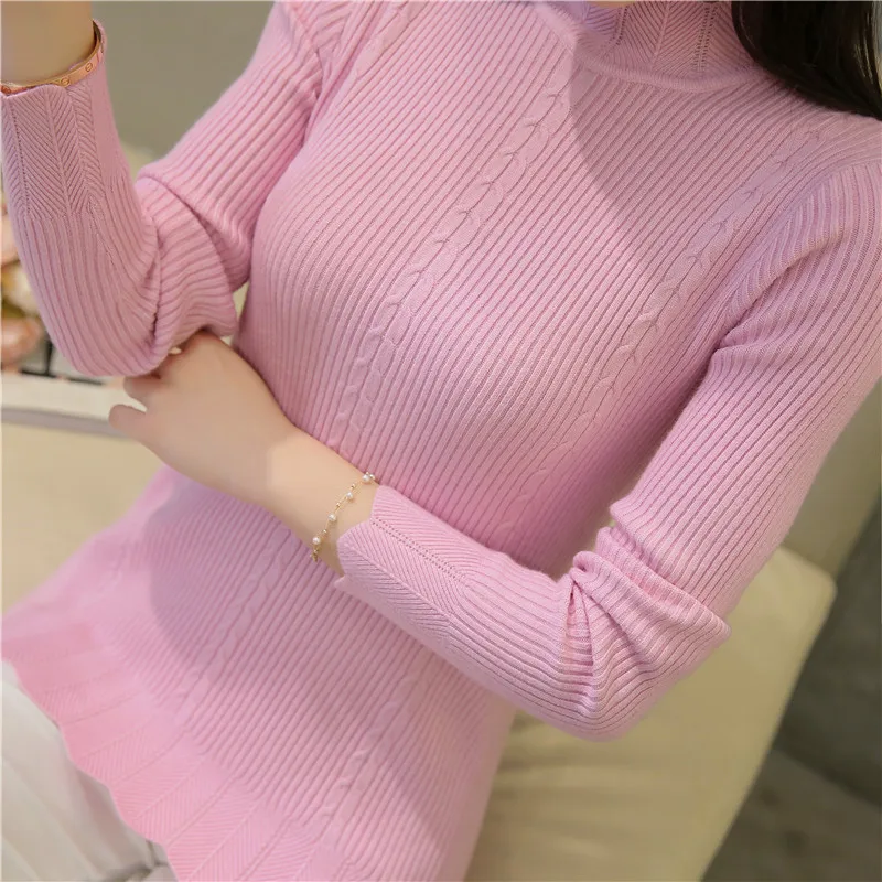 OHCLOTHING, новинка, Модный женский весенне-осенний пуловер, свитер, женский свитер с длинным рукавом, водолазка, тонкая Базовая рубашка Топ