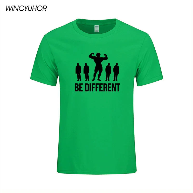 Мужские футболки с забавным принтом Be Different летние повседневные хлопковые