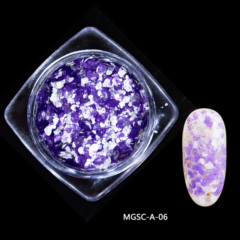 6 цветов слюда хлопья Зефир мраморный камень для ногтей хлопковый Блестящий