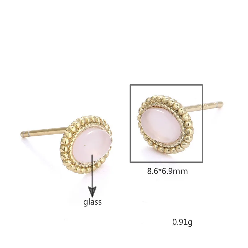 

Flyleaf Vintage Twist Glass 18k Gold Stud Earrings For Women 100% 925 Sterling Silver High Quality Fine Earings Fashion Jewelry