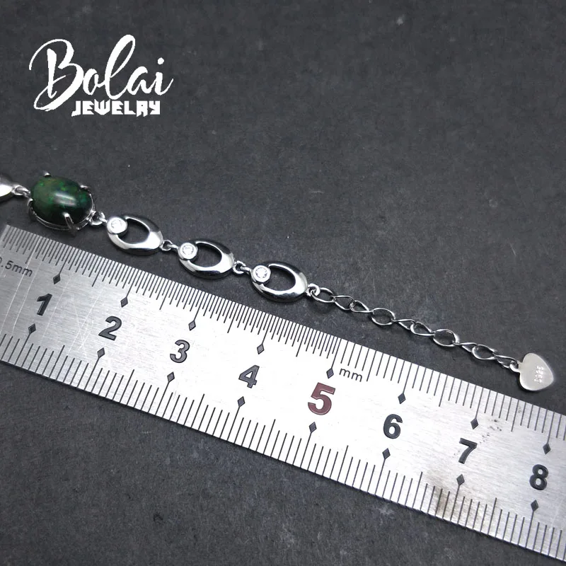 Bolaijewelry натуральный многоцветный черный опал браслет из драгоценных камней