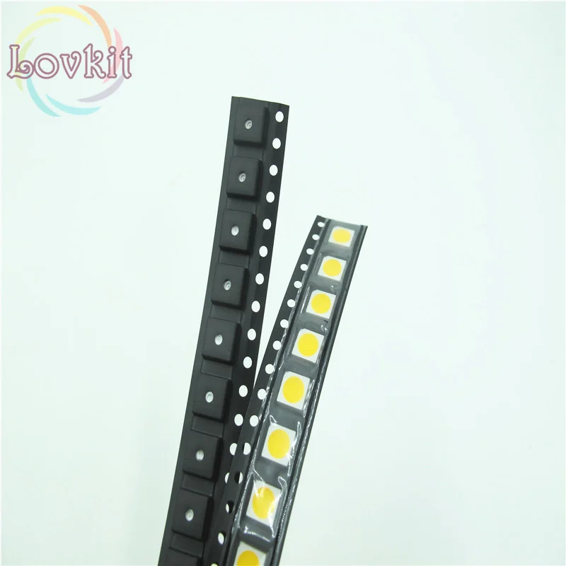 100 шт. PLCC-6 5050 Розовый SMD светодиодный 3 вилочным держателем Ультраяркий свет