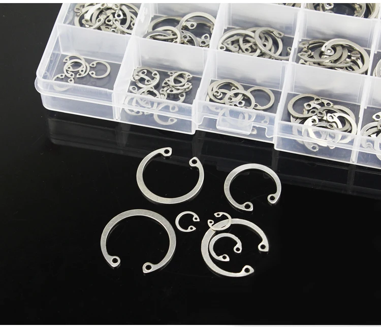 

150pcs/set Internal Circlip Snap Ring Stainless Steel 15 Different Size C Type Ring Circlip Group Sets With Box Pack M8-26