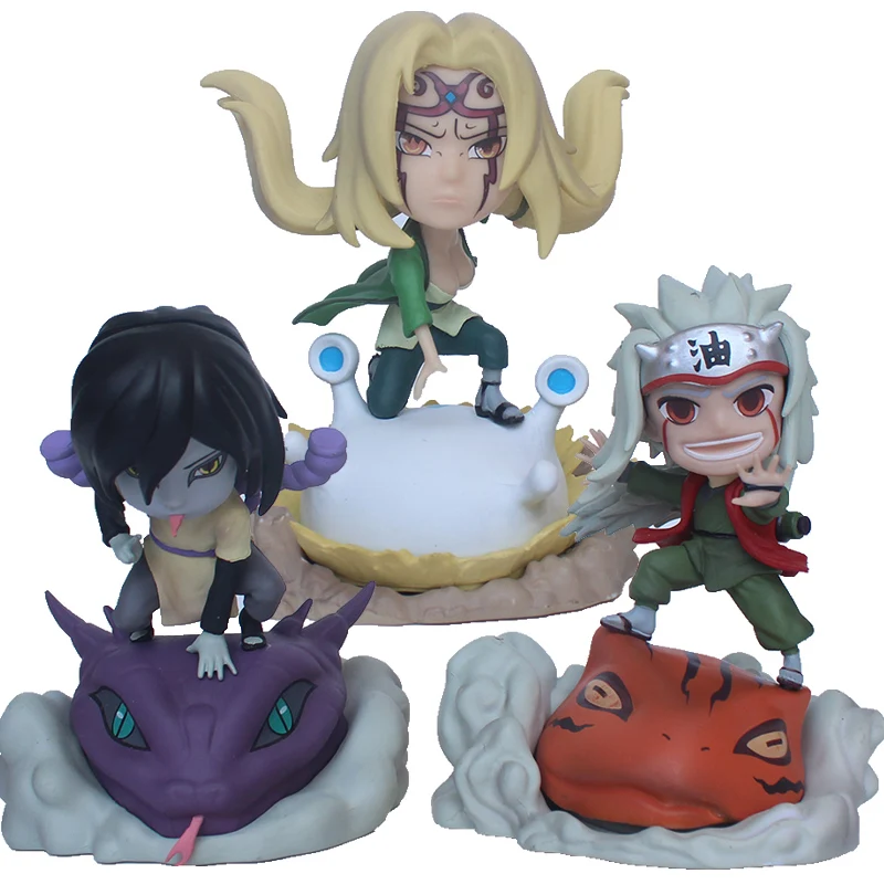 3 стиля Аниме NARUTO Shippuden Jiraiya Tsunade Orochimaru Q версия ПВХ фигурка коллекционные модели