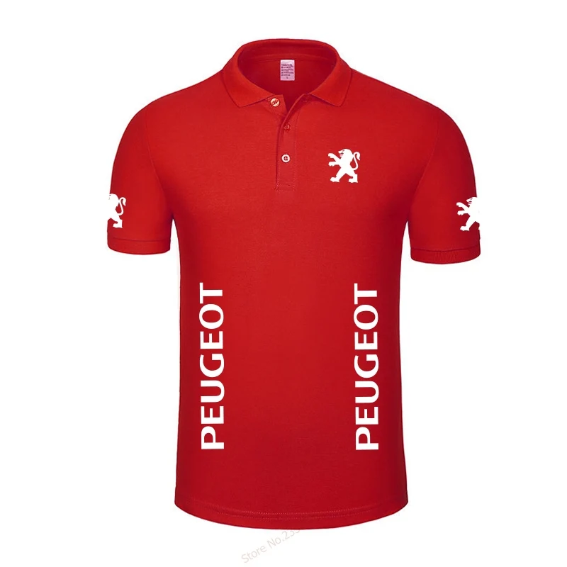 Летняя повседневная мужская Однотонная рубашка поло для мужчин peugeot polo рубашка из хлопка с коротким рукавом мужские топы - Цвет: 13