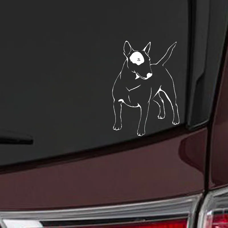YJZT 10.5CM*15CM Bull Terrier Sticker Animals Dogs Vinyl Car Decal Black/Silver C10-00258 | Stickers