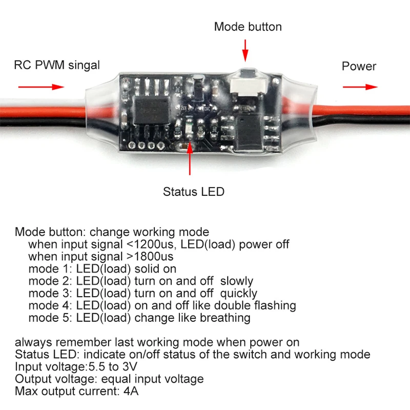 1 шт. мульти-режим Электронный Переключатель PWM управления LED свет контроллер 4A 3-5 5
