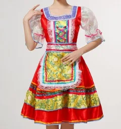 Short sleeve Классическое платье для русского танца, европейское платье принцессы для сцены, одежда для сцены, Женский Национальный карнавальный костюм 052901 - Цвет: Short sleeve