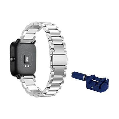 Silver Ремешок из нержавеющей стали для Amazfit Bip ремешок для часов Замена для Xiaomi Huami Amazfit браслет для Huami Amazfit Bip бит на запястье - Цвет ремешка: Silver