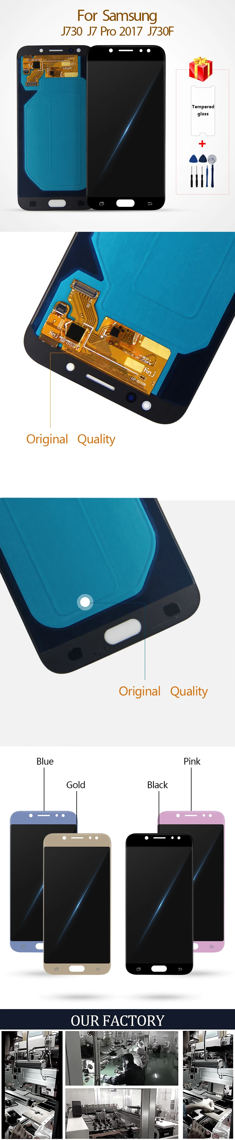 J730 для samsung Galaxy J7 Pro J730 J730F J730G J730GM ЖК-дисплей и сенсорный экран дигитайзер Запчасти для дисплея