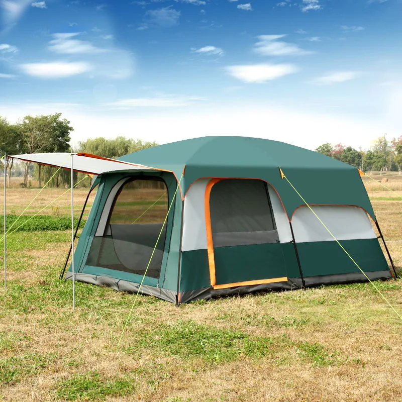 Online Outdoor 5-8persons Doppel Schicht Im 2 Wohnzimmer Und 1 Halle Familie Camping Zelt In Top Qualität Große Raum Zelt