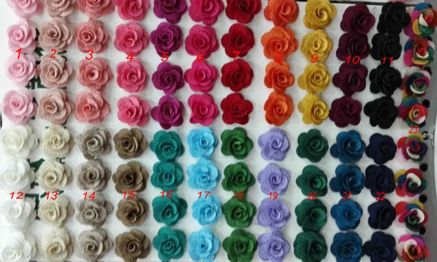 

23color U Pick. 200pcs/lot cabbage Rose fabric puff flowers, 1.18inch flower, Clutch pin, stick pin supplies