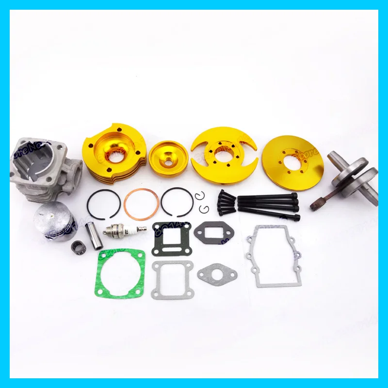 44 мм цилиндр в сборе поршневой набор с большим отверстием 3 паза золотой для 47cc 49cc