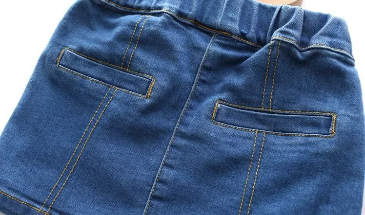 Новые летние однотонные джинсовые юбки для маленьких девочек милые мини детская