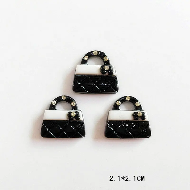 Black bag 10 шт., аксессуары из искусственной смолы, украшения для телефона, декоративный материал, плоское заднее плоское украшение из смолы, для детей, сделай сам, блестки, товары для творчества - Цвет: Black bag