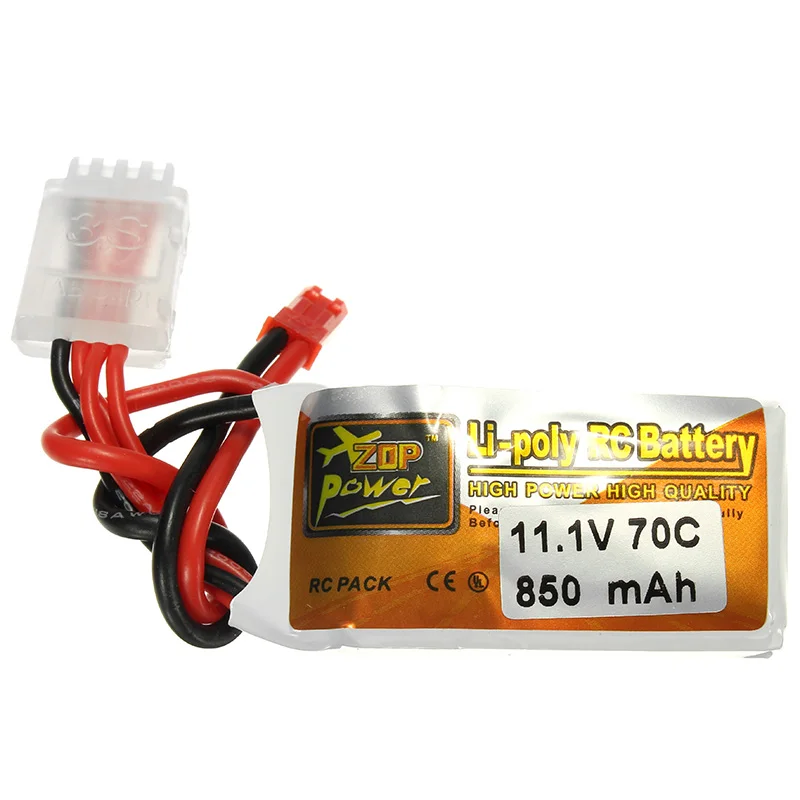 Аккумуляторная Lipo батарея ZOP power 11,1 В 850 мАч 70C 3 S Lipo батарея JST штекер