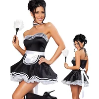 halloween costumes for housekeeper black french maid costumes sexy strapless apron petticoat fancy waitress dress cosplay