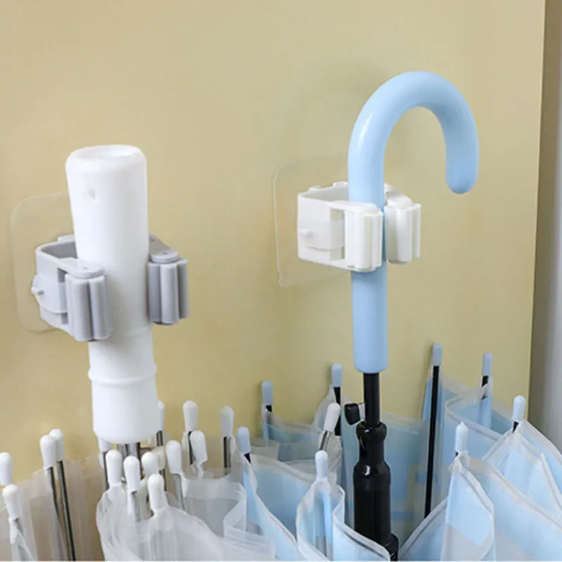 Бесшовный и перфорационный Многофункциональный присоска Швабра стойка зажим