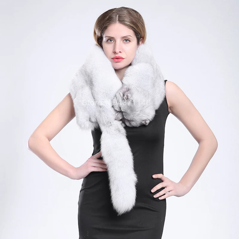 Мужской зимний шарф с натуральным лисьим мехом 100% натуральный мех шарфы 120 см-180