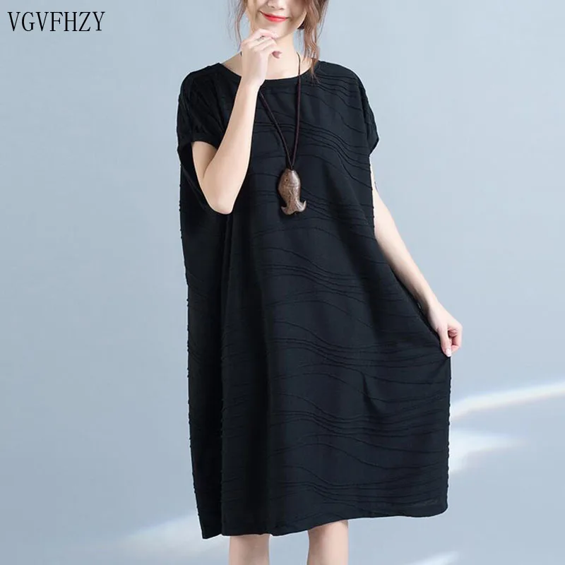 Свободное женское летнее платье большого размера 2018 Новое повседневное