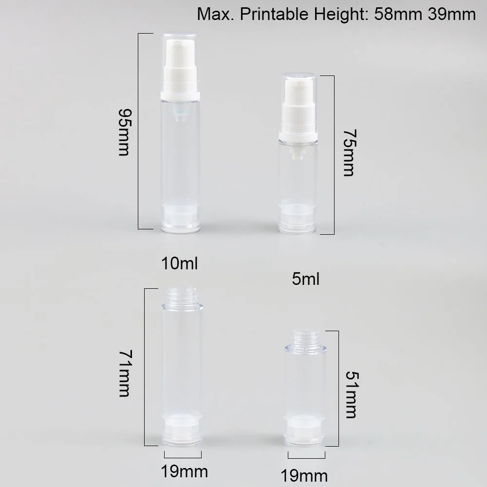 

30 x 5ml 10ml Free shipping Travel Cute Eye Cream Emulsion Airless Bottle 5cc 10cc Small Vacuum Eye Cream Toiletries Containers