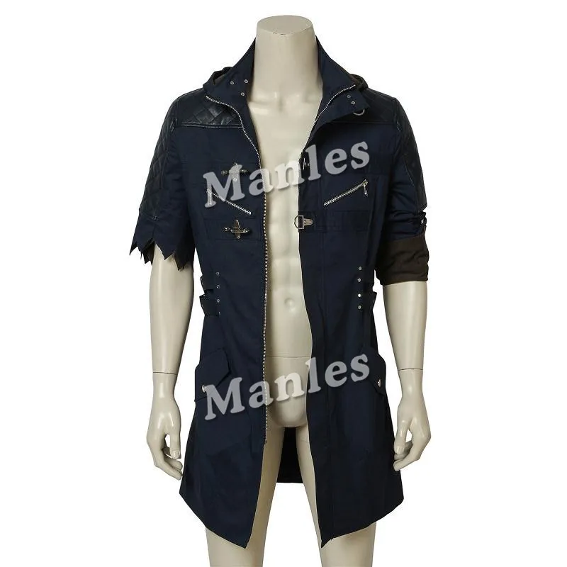 Short Sleeves Coat Игра DMC5 Косплей Костюм NERO куртка для взрослых мужчин Хэллоуин Дьявол Охотник Nero костюм пальто Брюки Наряд полный комплект реквизит на заказ - Цвет: Short Sleeves Coat