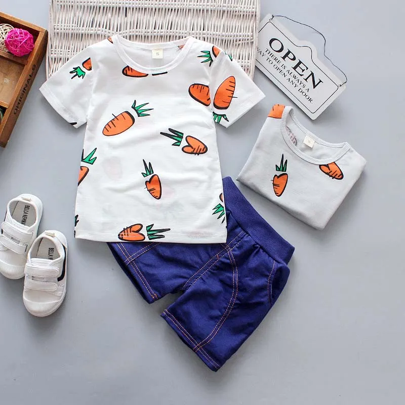2019 summer new boys clothes sets children fashion cotton tees+shorts 2pcs tracksuit for kids casual sport clothing 1-4T | Детская