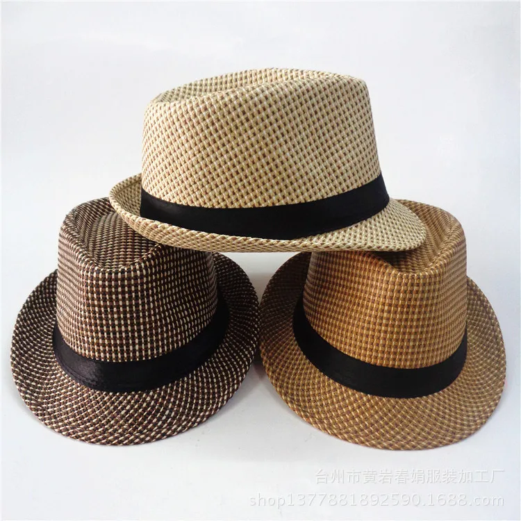 Летняя соломенная шляпа для мужчин Jazz Sunshade Складная модная крутая дышащая