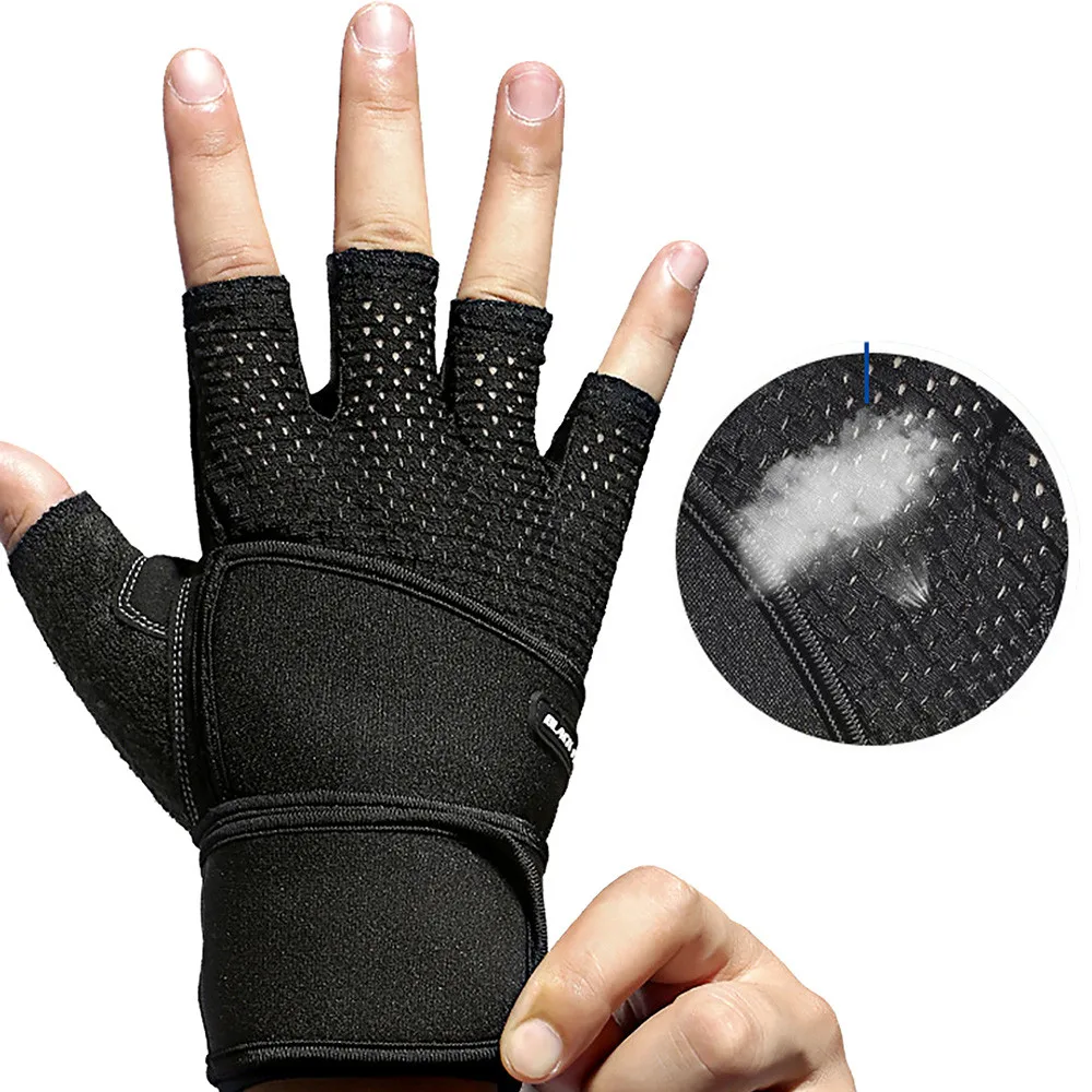 Cycling Anti-slip Anti-sweat Men Women Half Finger Gloves Breathable Anti-shock Sports Gloves MTB Bike Bicycle Glove L XL