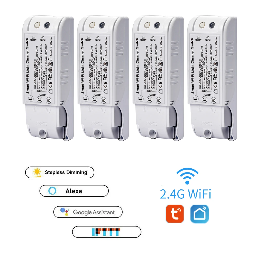 Умный WiFi диммер, светодиодный диммер, светильник для лампы, туя/умная жизнь Alexa/Google управление устройством, умный диммер