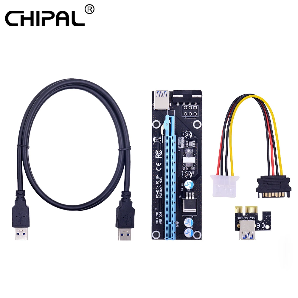 Чипальная 100 см PCI Express E 1X к 16X переходная карта конвертер PCIE удлинитель с USB 3 0